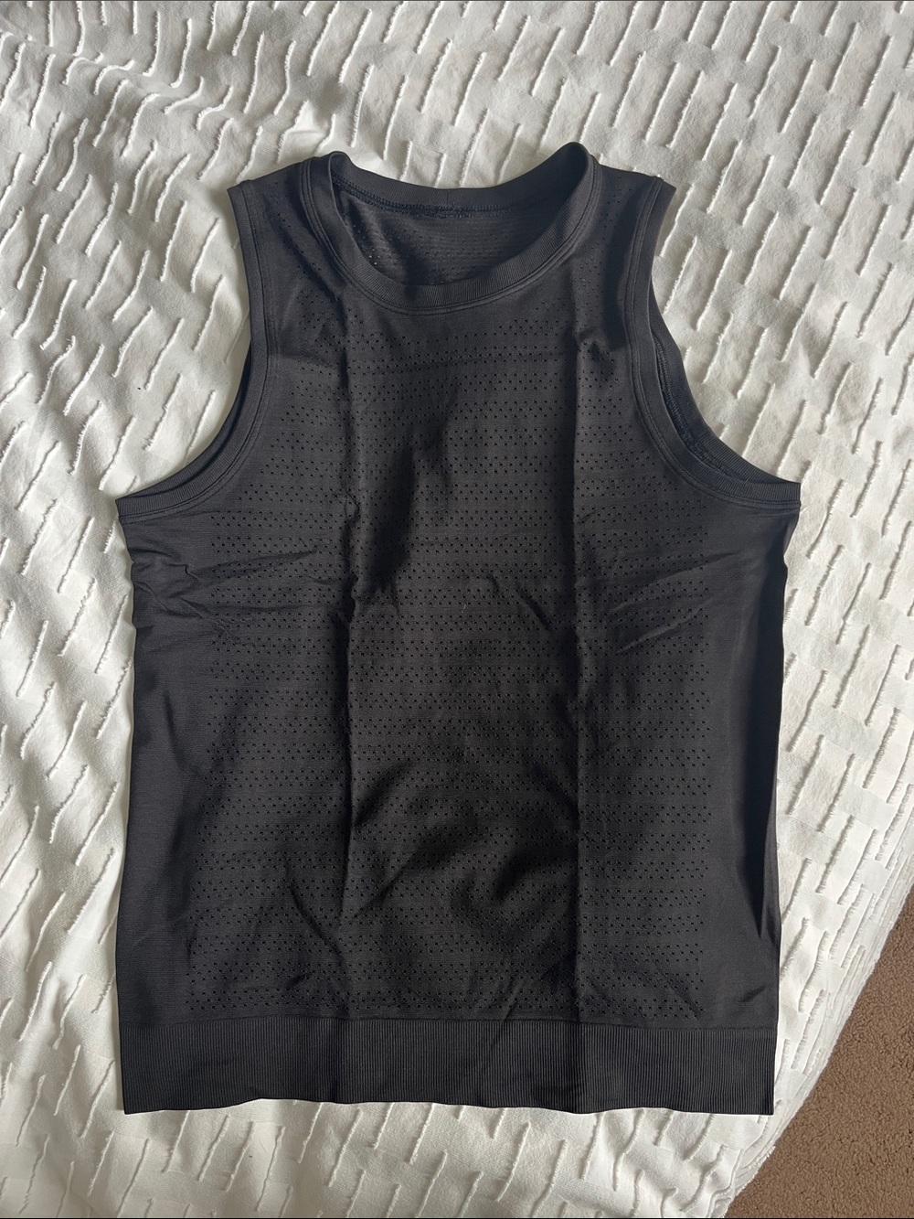 lululemon Black Perforated Workout Tank Top